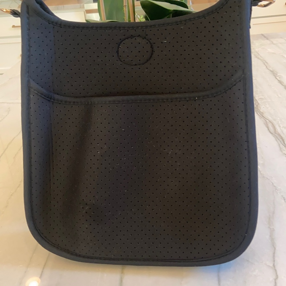Black Neoprene Messenger Bag